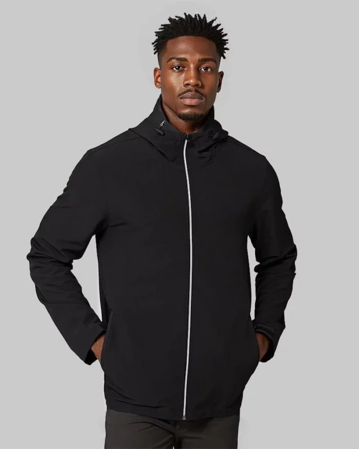 Mens Lightweight Hooded Jacket Black 1