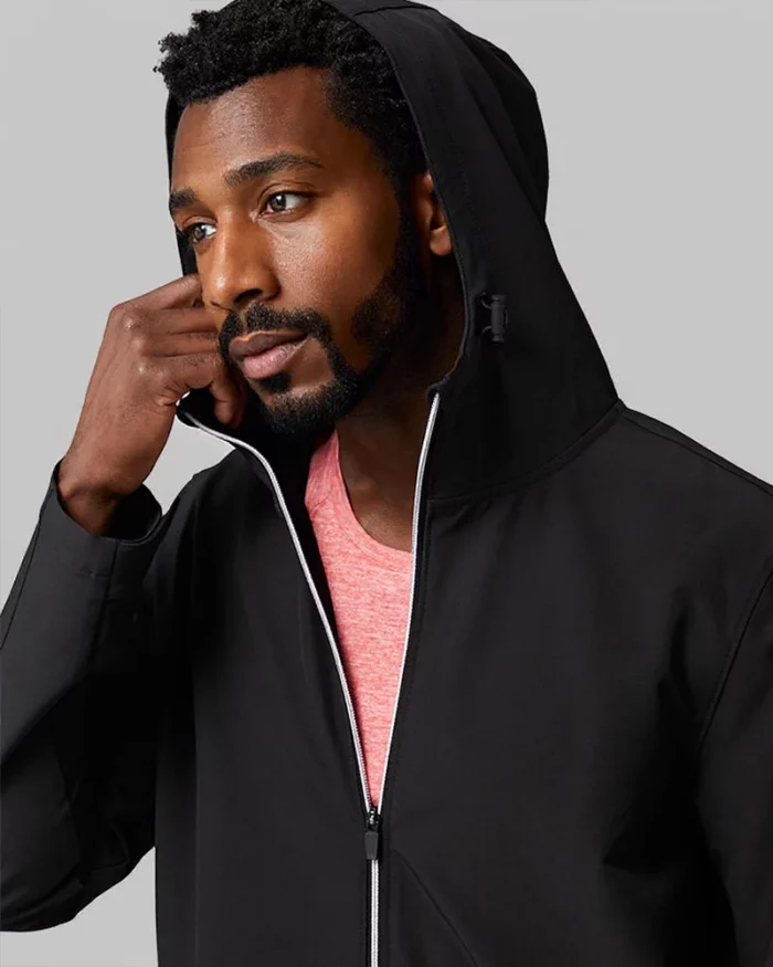 Mens Lightweight Hooded Jacket Black 4