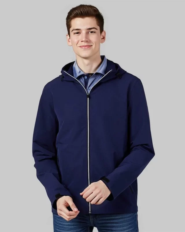 Mens Lightweight Hooded Jacket Night Blue 1