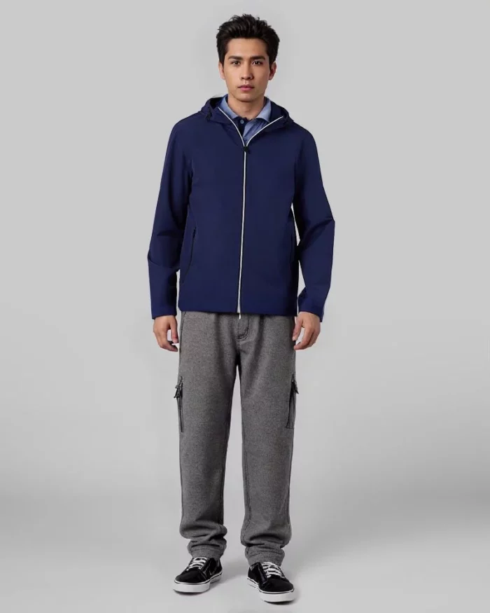 Mens Lightweight Hooded Jacket Night Blue 6