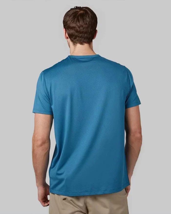 Mens Performance Crew Neck T Shirt Blue Steel 3