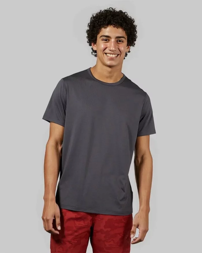 Mens Performance Crew Neck T Shirt Iron 1