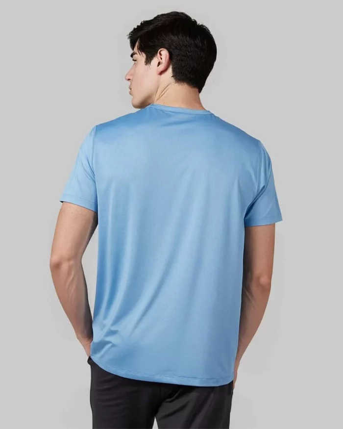Mens Performance Crew Neck T Shirt Sky Blue 3