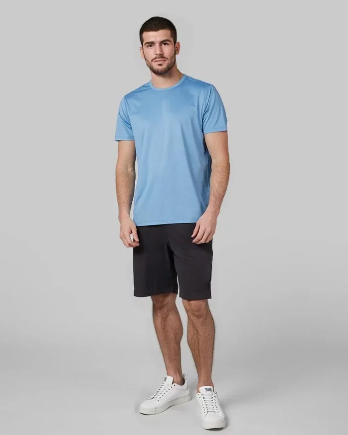 Mens Performance Crew Neck T Shirt Sky Blue 4