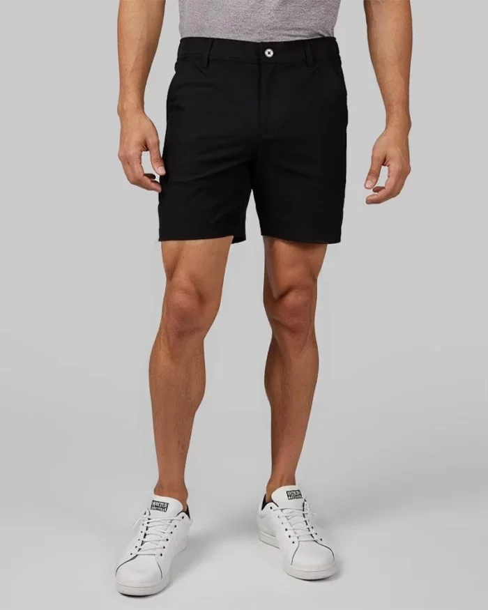Mens Smart Casual Chino Shorts Black 1