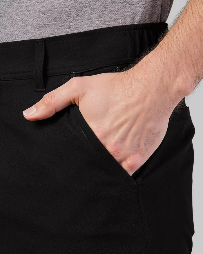 Mens Smart Casual Chino Shorts Black 2