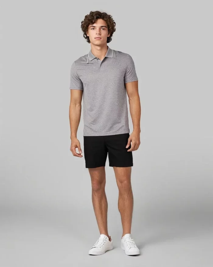 Mens Smart Casual Chino Shorts Black 4