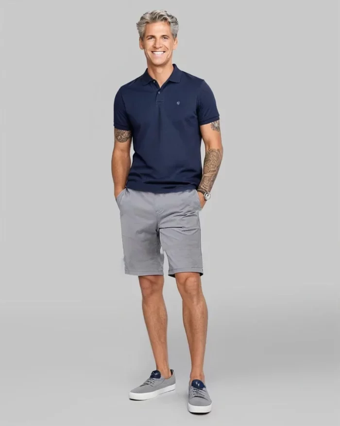 Mens Smart Casual Chino Shorts Storm Sky 4